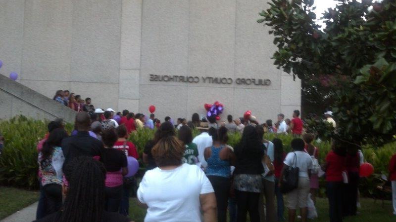 People at Guilford County Courthouse